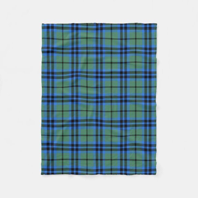 Scottish Clan Marshall Tartan Plaid Fleece Blanket (Front)