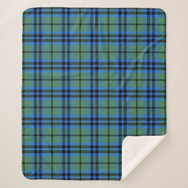 Scottish Clan Marshall Tartan Plaid Sherpa Blanket (Front)