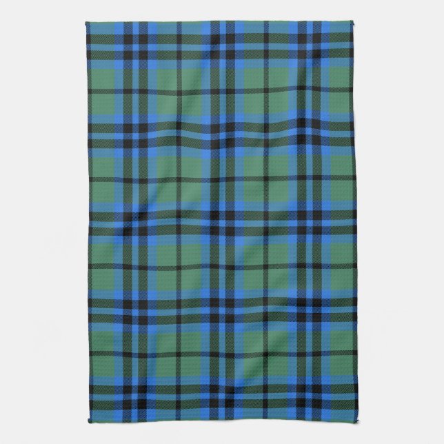 Scottish Clan Marshall Tartan Plaid Tea Towel (Vertical)