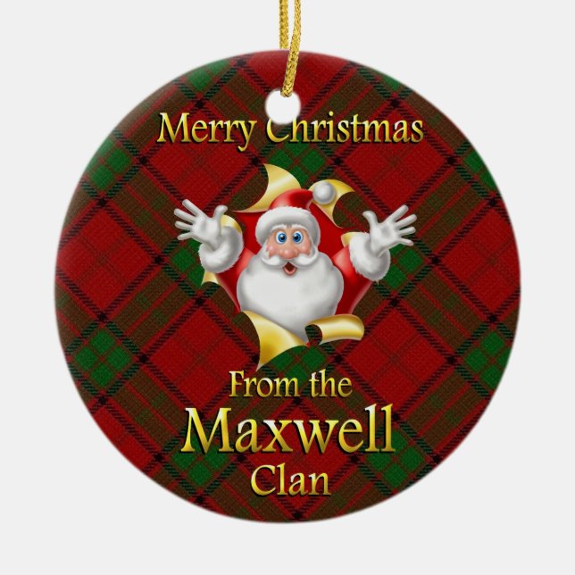 Scottish Clan Maxwell Christmas Ornament (Front)