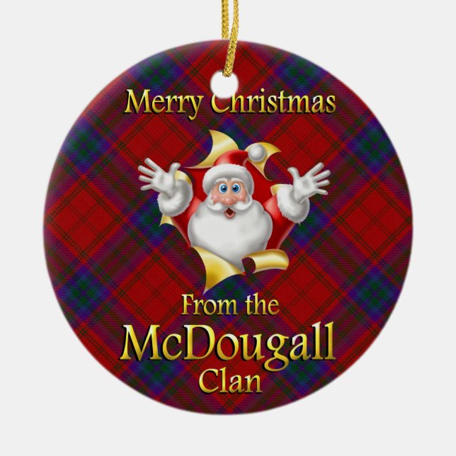 Scottish Clan McDougall Christmas Ornament (Front)