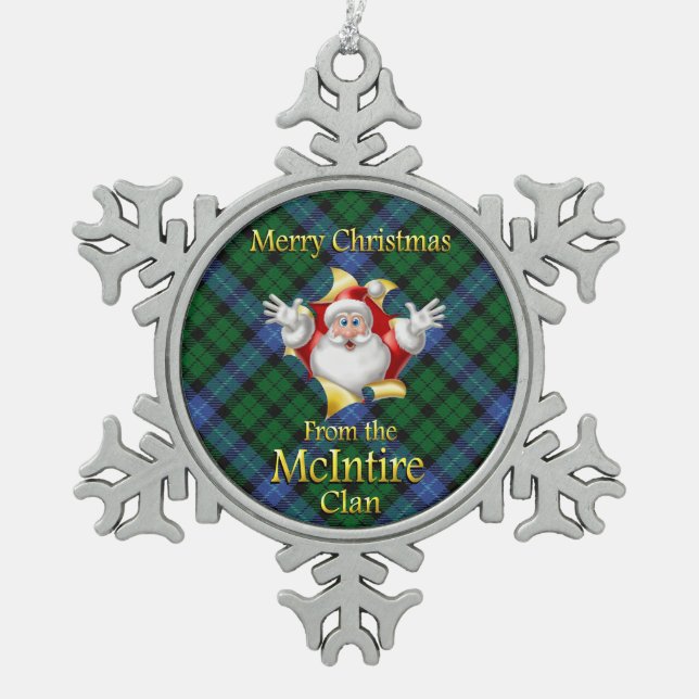 Scottish Clan McIntire Christmas Ornament (Front)