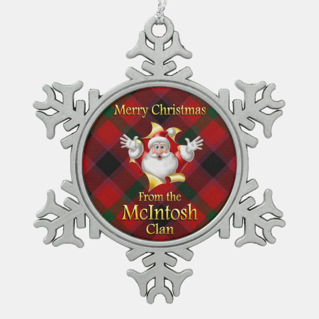 Scottish Clan McIntosh Christmas Ornament (Front)