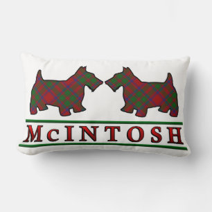 Scottish Clan McIntosh Tartan Scottie Dogs Lumbar Cushion