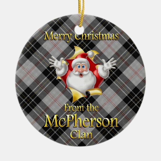 Scottish Clan McPherson Christmas Ornament (Front)