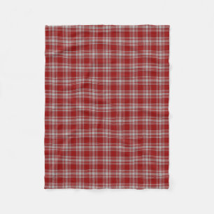 Scottish Clan Menzies Red White Classic Tartan Fleece Blanket