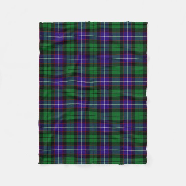 Scottish Clan Mitchell Tartan Plaid Fleece Blanket (Front)