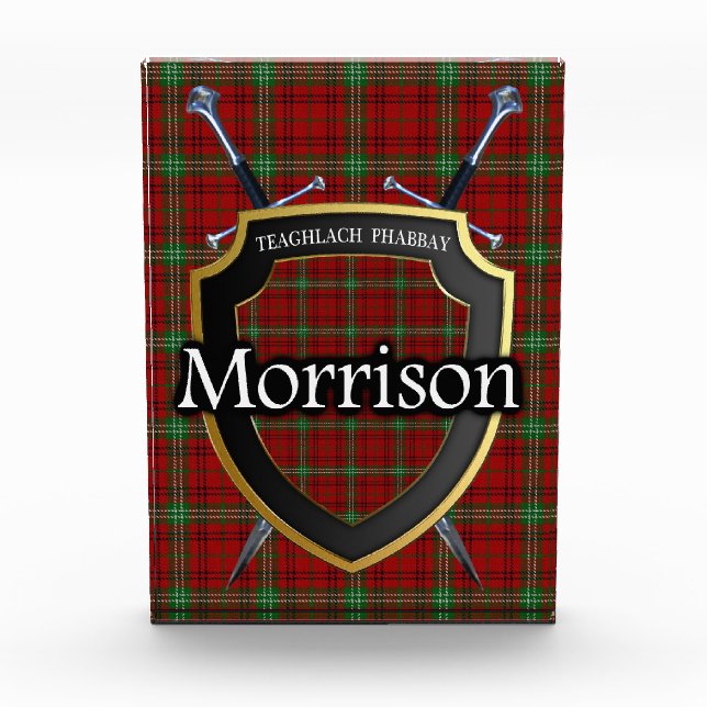 Scottish Clan Morrison Tartan Photo Block (Front)
