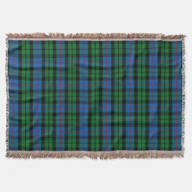 Scottish Clan Morrison Tartan Plaid Throw Blanket (Front)
