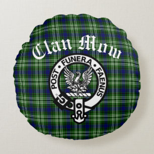 Scottish Clan Mow Crest & Tartan  Round Cushion