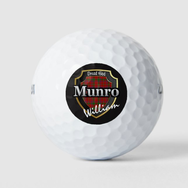 Scottish Clan Munro Personalise Your Name Golf Balls (Front)