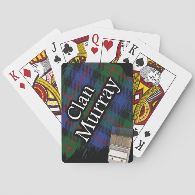Scottish Clan Murray Tartan Paint Brush Playing Cards (Back)