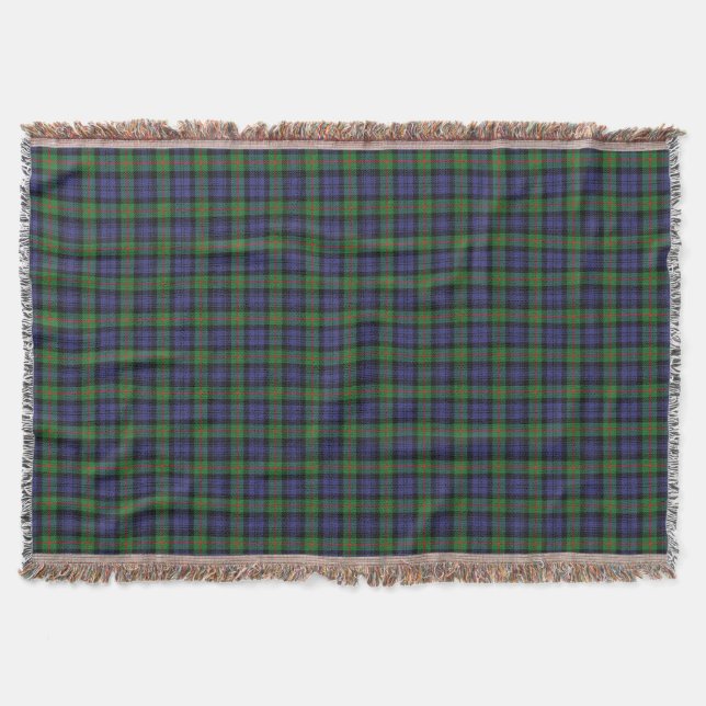 Scottish Clan Murray Tartan Throw Blanket (Front)