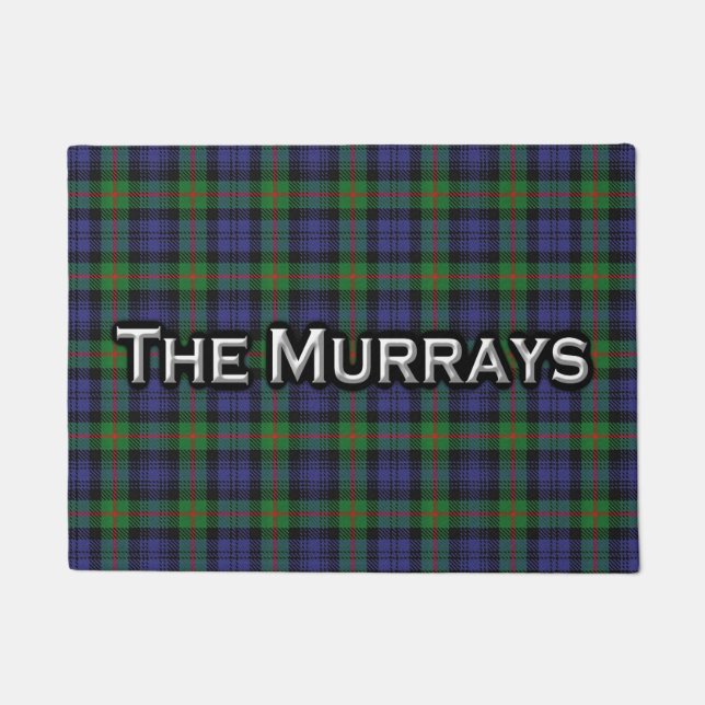 Scottish Clan Murray Tartan Welcome Mat (Front)