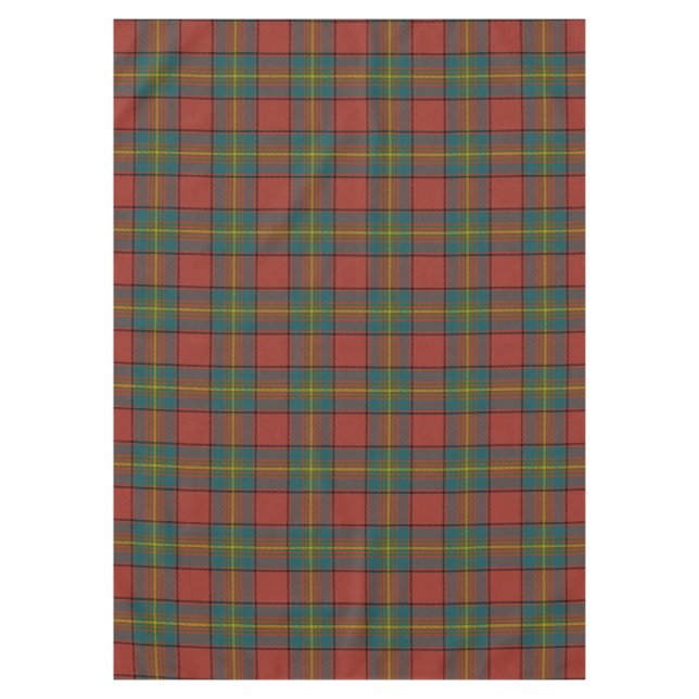 Scottish Clan Oliver Red Tartan Plaid Tablecloth (Front)