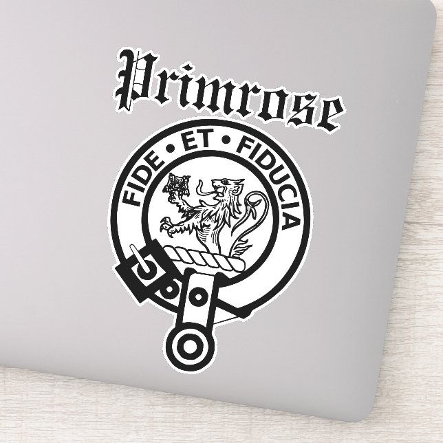 Scottish Clan Primrose Crest Badge Large Sticker (Detail)