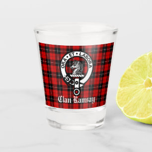 Scottish Clan Ramsay Crest & Tartan Customisable   Shot Glass