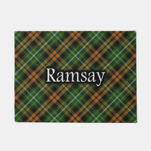Scottish Clan Ramsay Orange Hunting Tartan Doormat