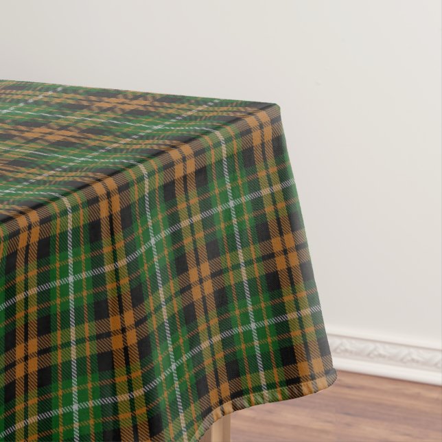 Scottish Clan Ramsay Orange Hunting Tartan Tablecloth (In Situ)