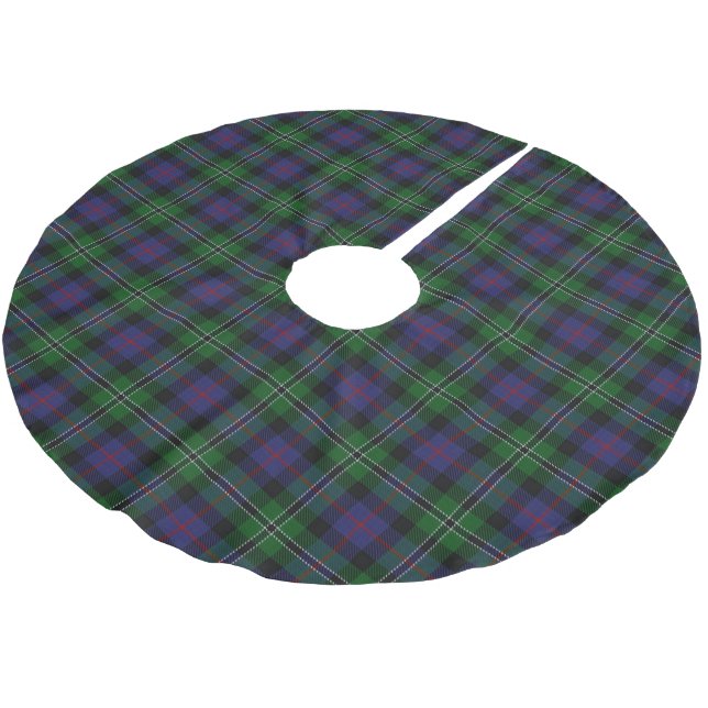 Scottish Clan Rose Hunting Tartan Brushed Polyester Tree Skirt (Angled)