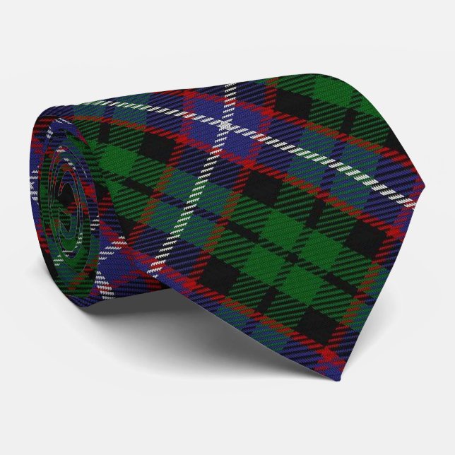 Scottish Clan Russell Letter R Monogram Tartan Tie (Rolled)