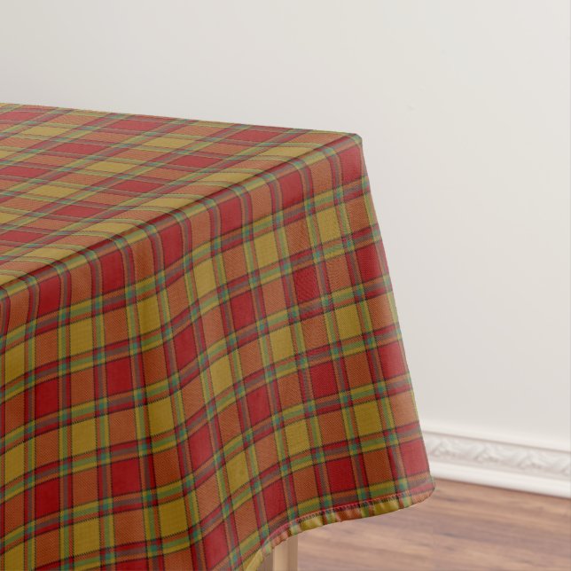 Scottish Clan Scrymgeour Orange Red Tartan Tablecloth (In Situ)