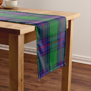 Scottish Clan Shaw Tartan Plaid Long Table Runner