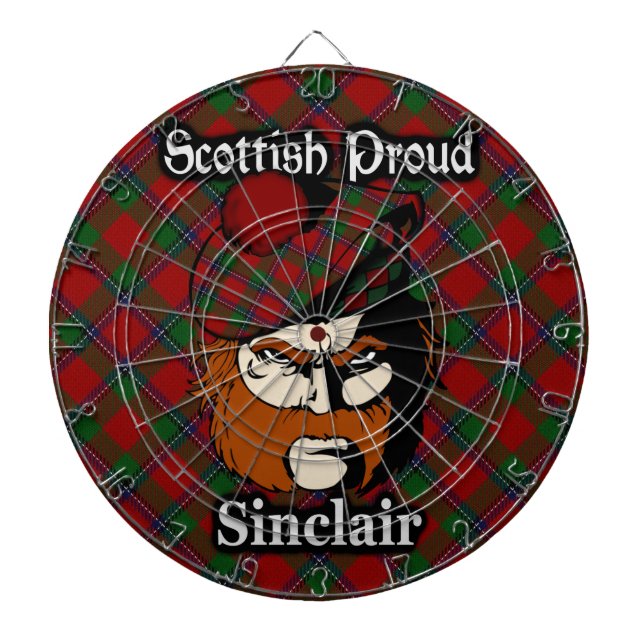 Scottish Clan Sinclair Tartan Dartboard (Front)