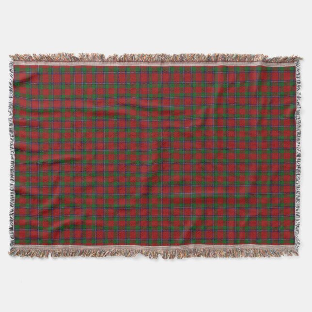 Scottish Clan Sinclair Tartan Throw Blanket (Front)
