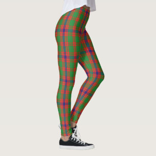 Scottish Clan Skene Red Green Blue Tartan Plaid Leggings