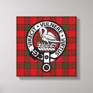 Scottish Clan Stuart Tartan and Crest Canvas Print
