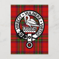 Scottish Clan Stuart Tartan and Crest