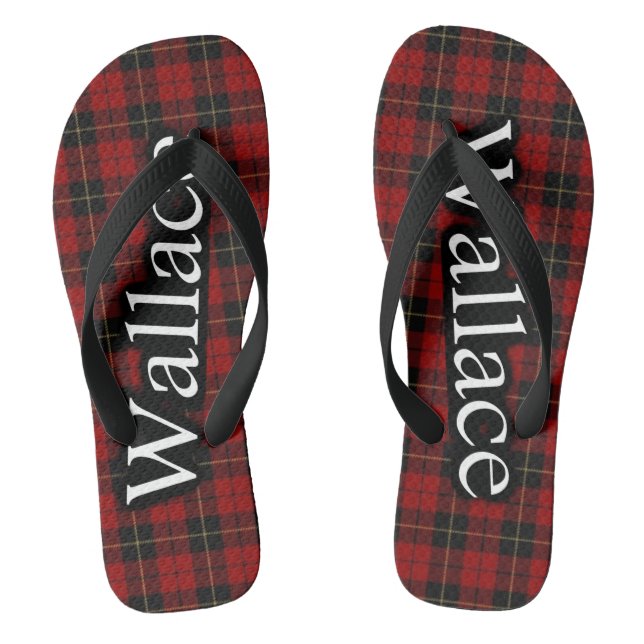 Scottish Clan Wallace Tartan Flop Flops Jandals (Footbed)
