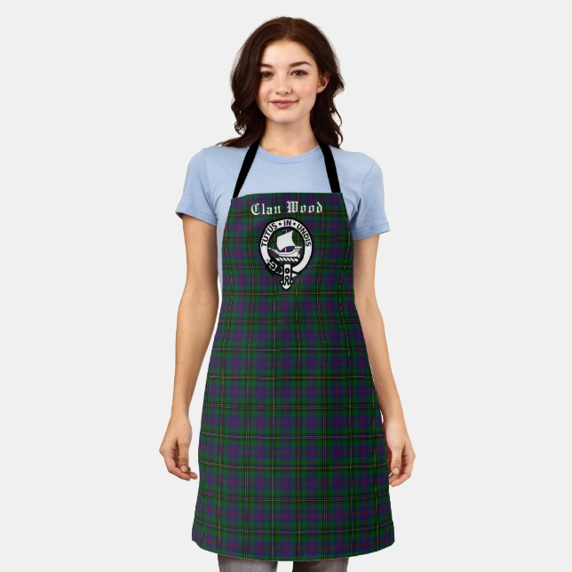 Scottish Clan Wood Crest & Tartan  Apron (Worn)