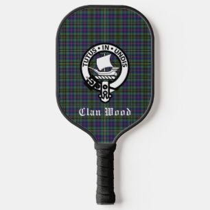 Scottish Clan Wood Crest & Tartan Custom Pickleball Paddle