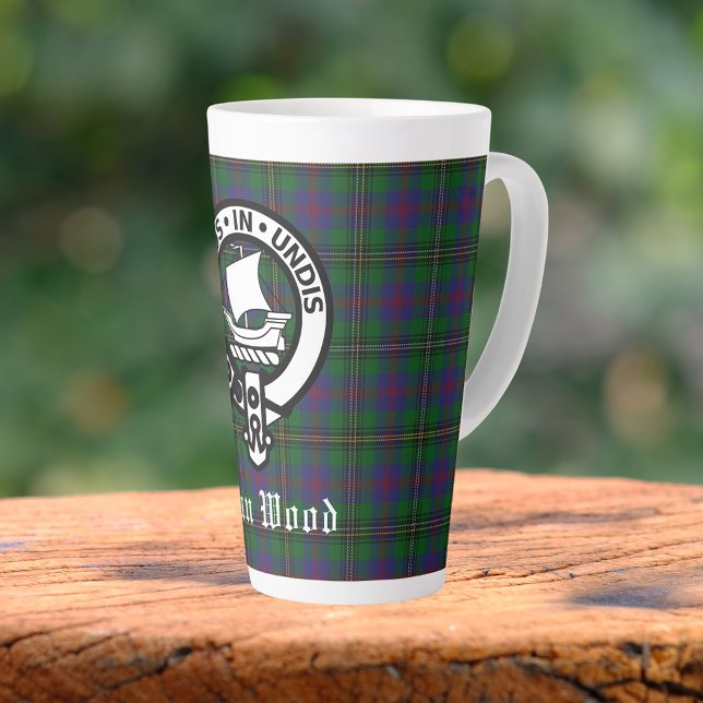 Scottish Clan Wood Crest & Tartan  Latte Mug (Creator Uploaded)