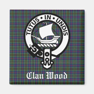 Scottish Clan Wood Crest & Tartan  Magnet