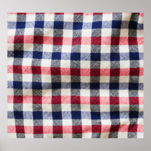Scottish cloth texture, square fabric background. poster
