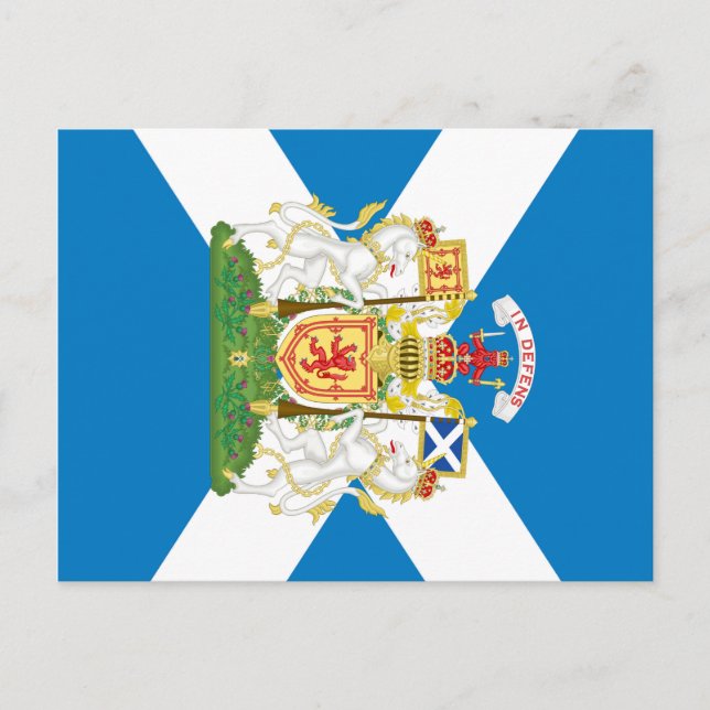 Scottish Coat of Arms and Flag Postcard (Front)