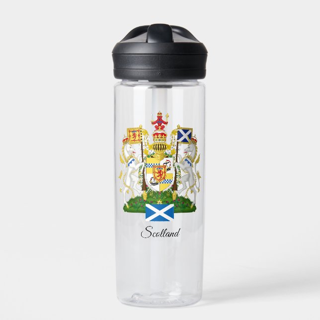 Scottish Coat of Arms, Flag, Rampant, Scotland Water Bottle (Front)