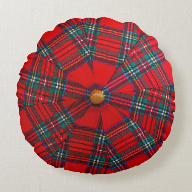 SCOTTISH COLOURED VORTEX ROUND THROW PILLOW (Front)