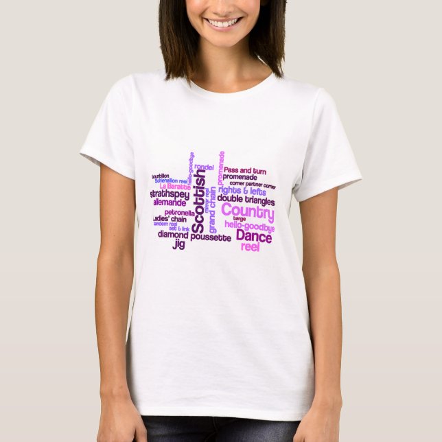 Scottish Country Dance in Pink and Purple T-Shirt (Front)