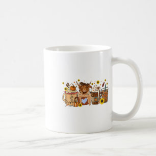 Scottish Cow Sunflower Fall Vibes Coffee Lover 1 Mug