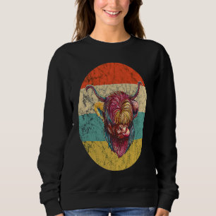 Scottish Cow Vintage Retro Scottish Highland Cow F Sweatshirt