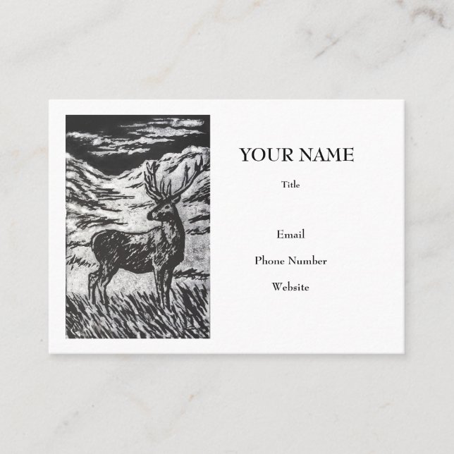Scottish Deer in Highland Glen Print Business Card (Front)