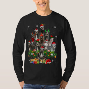 Scottish Deerhound Christmas Tree Lights Funny Dog T-Shirt