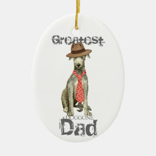 Scottish Deerhound Dad Ceramic Tree Decoration