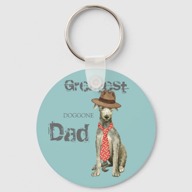 Scottish Deerhound Dad Key Ring (Front)