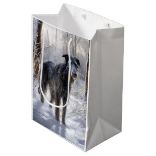 Scottish Deerhound Let It Snow Christmas Medium Gift Bag