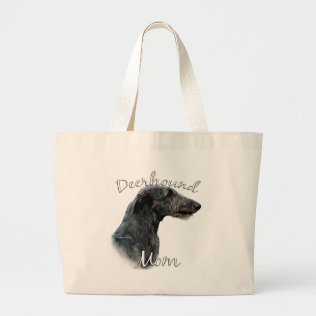 Scottish Deerhound Mum 2 Large Tote Bag (Front)